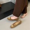 2025 new round head matte shallow mouth soft sole foot cover versatile Doudou pregnant women commuting work women's single shoes