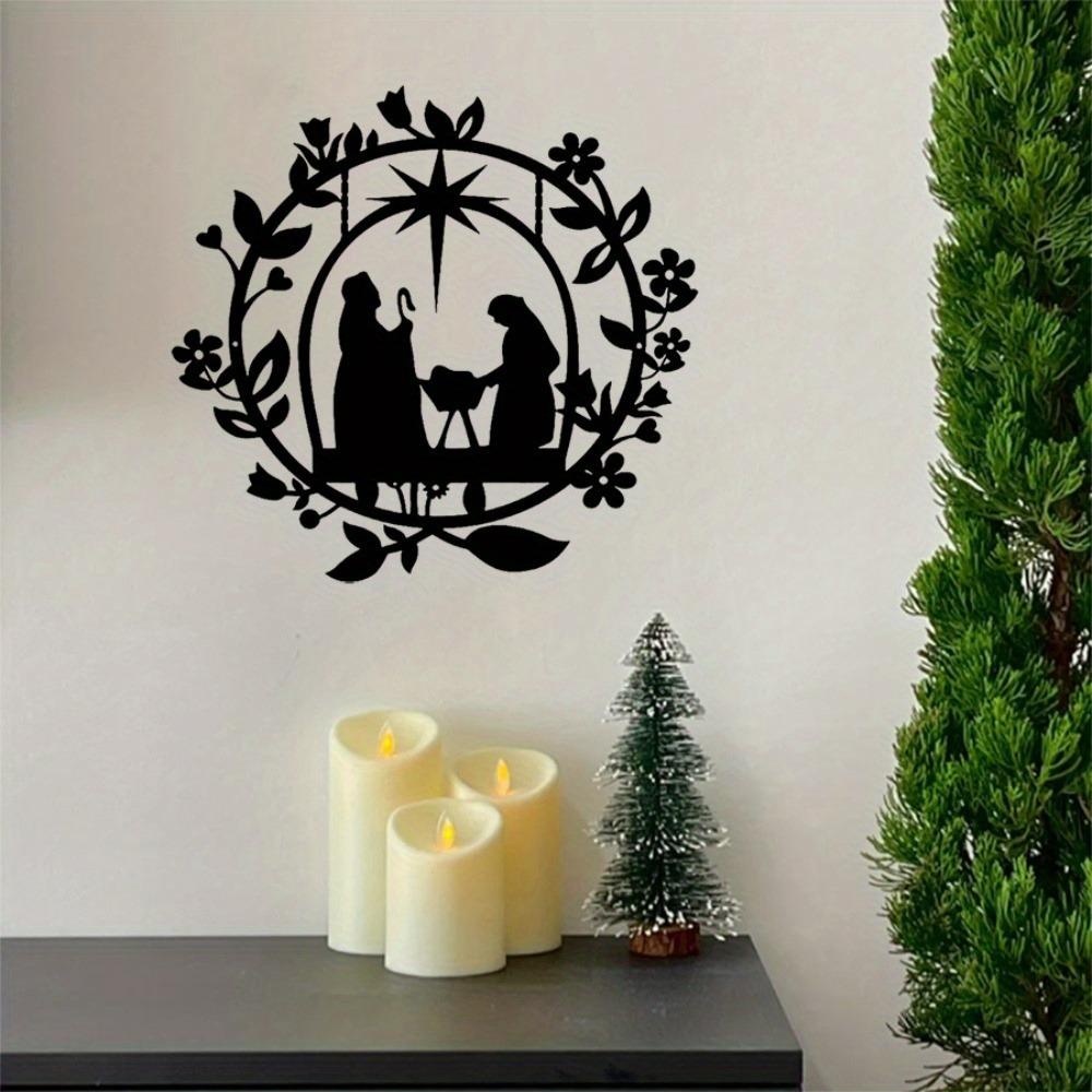 Metal Christmas Wall Art Religious Holiday Sculpture Farmhouse Decor Indoor Outdoor