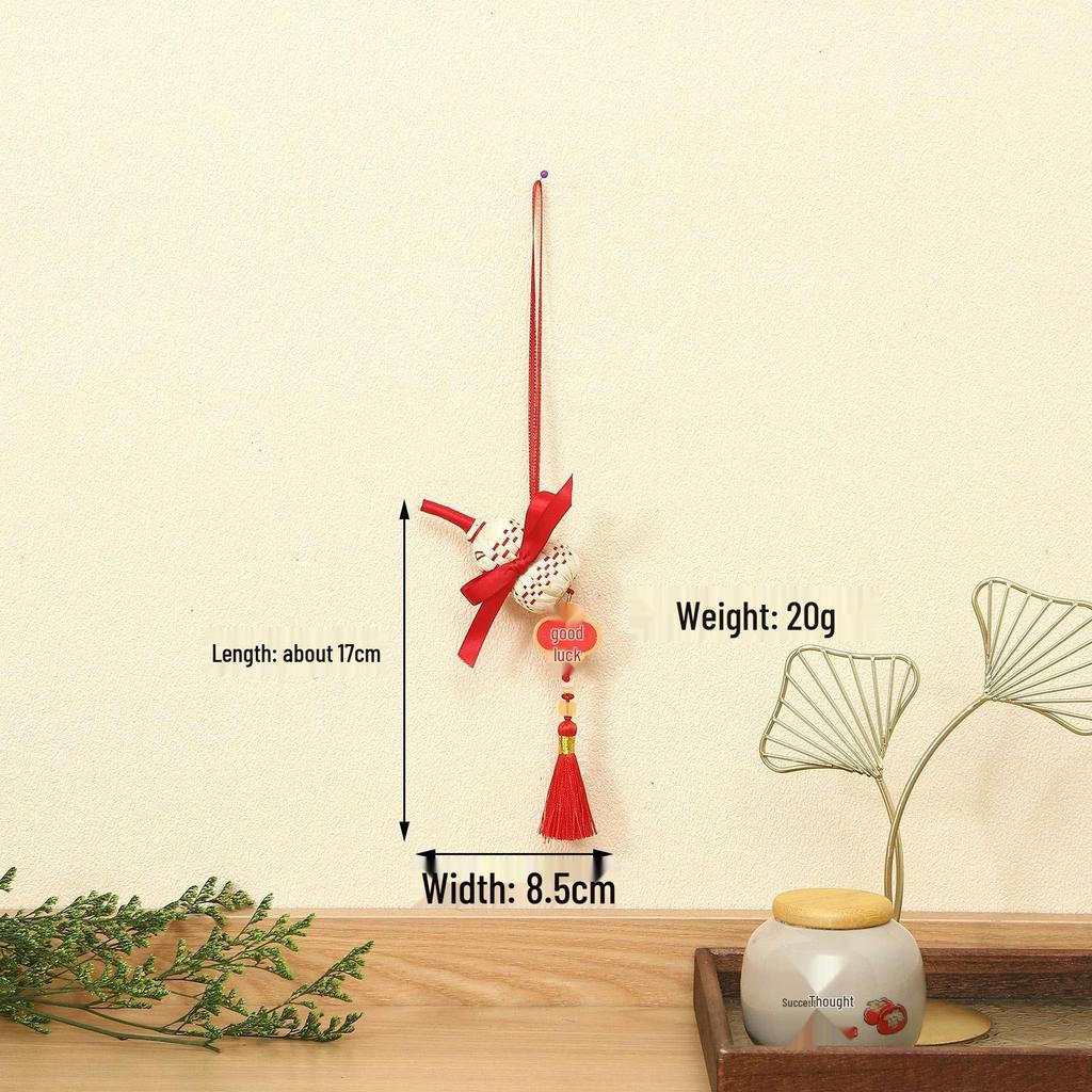 2026 Dragon Boat Festival Mugwort Fan Pendant & Indoor Sachet Bells for Door Handle and Decoration