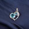 Himmelblauer Topas Edelstein 925 Gestempeltes Silber Schmuck Stilvoller Anhänger Geschenk für Ehefrau CP-3-8