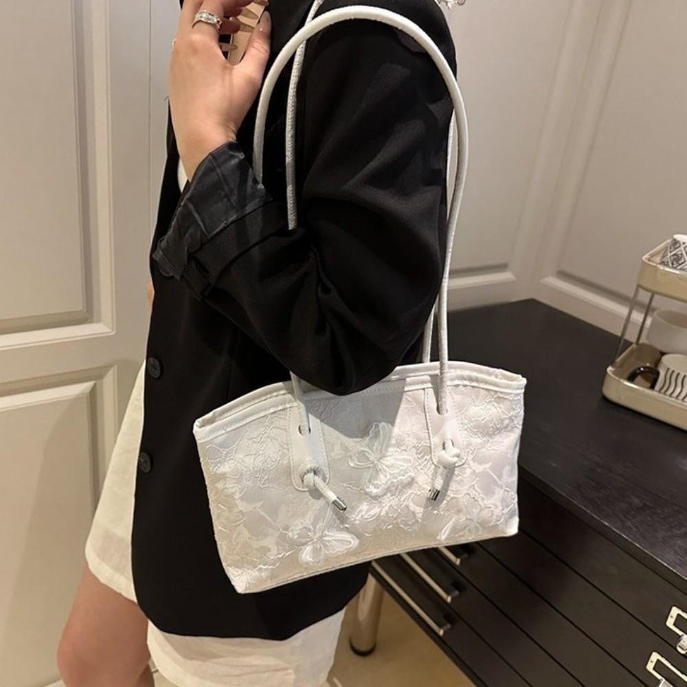 Korean Style Butterfly Tote Bag Commute Pu Leather Handbag Casual Shoulder Bag Outdoor