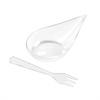 Mini Appetizer Plates, Amuse-Bouche Spoons, Teardrop Shape, Plastic, Approx. 5 x 10 x 13 cm,