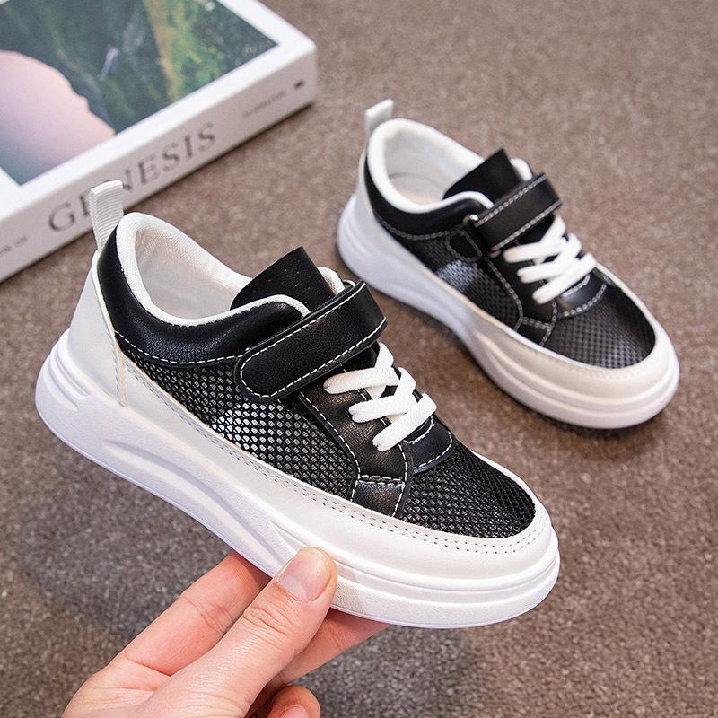 Kids Summer Breathable Mesh White Sneakers Unisex Soft Sole Casual Board Shoes For Big Children Versatile Sports Trainers