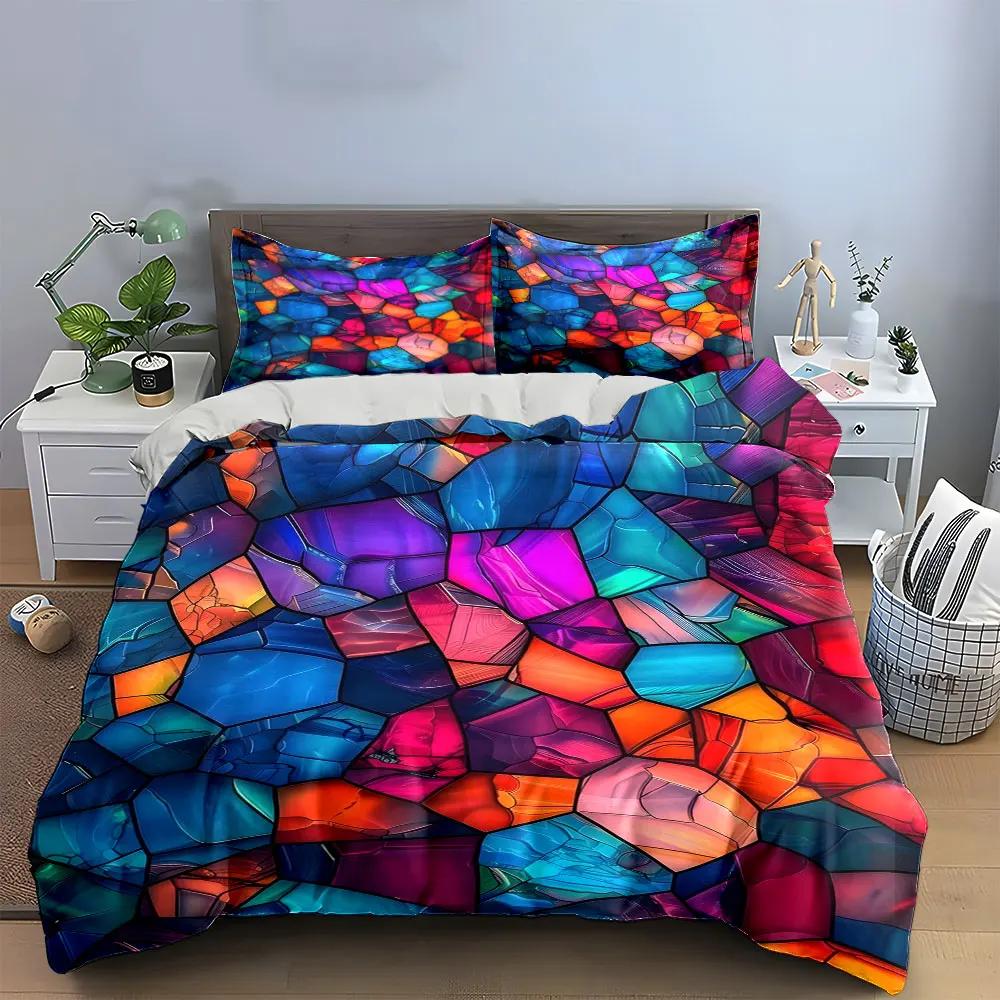 Colorful Abstract Art Set Multiple sizes kid's and adults' bedroom Exquisite 3PC bedding set gift