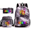 3 Piece School Backpack Set for Students Large Capacity Oxford Cloth Schoolbag with Shoulder Strap and Pencil Case