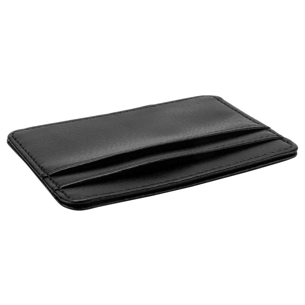 Card Wallet Durable Practical PU Protective Sleeve Credit Card Holder for Man WomanBlack