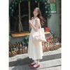 Temperament white waist vest dress casual summer new women's small sleeveless long dress