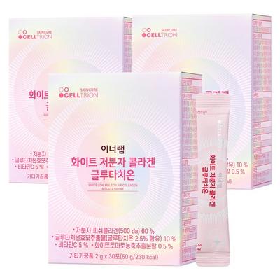 Celltrion Inner Lab White Low Molecular Collagen Glutathione 30p, 60g, 3 Einheiten, koreanisches Naturkost