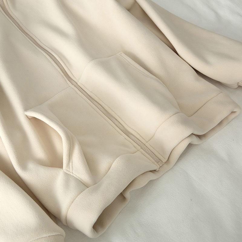 Coat for Women Cotton Plush Autumn Winter Thickened Fleece Sweatshirt Oversize Casual Zipper Coat jacket
