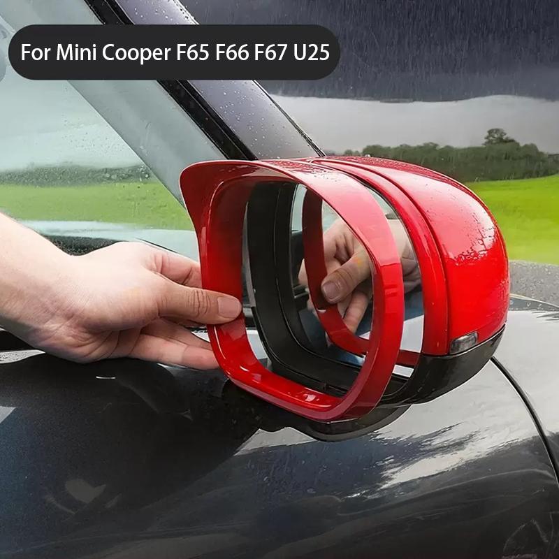 Car Rearview Mirror Rain Eyebrow Cover Frame For Mini Cooper F65 F66 F67 U25 Countryman 2024 2025 Exterior Car Accessories