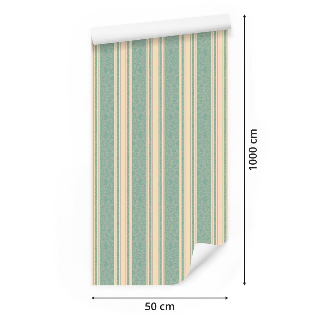 Wallpaper Retro stripes ornaments in Eastern style for living room and bedroom 50x1000