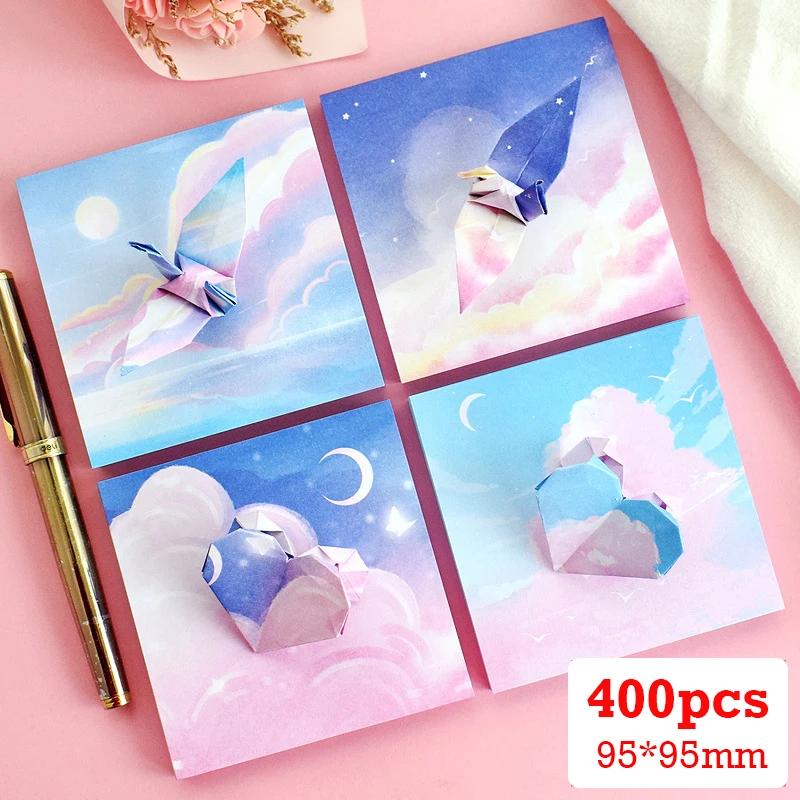 400pcs Colorful Starry Sky Origami Paper Square Galaxy Outer Space Folded Paper Children DIY Handmade Origami Gift Decorations