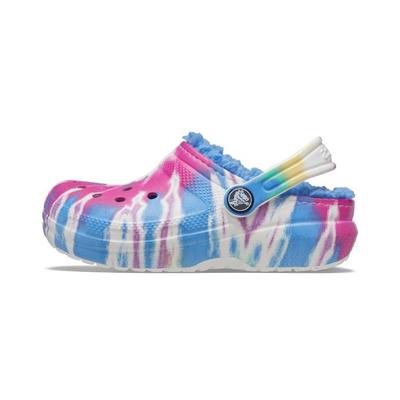 Klasické Podšité Pohodlné Tie-Dye Vzor Dřevěná Podrážka Jednoduché Sandály Dětské Sandály Růžová Modrá 206683-4SO