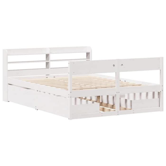 VidaXL Cadre de lit sans matelas blanc 150x200 cm bois de pin massif 3307120