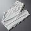 Men's European-Style Embroidered Velvet-Lined Sweatpants - Autumn/Winter Collection