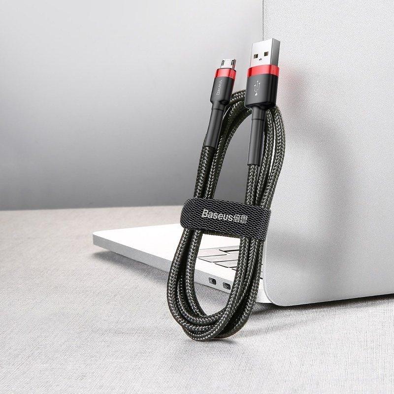 Baseus Cafule 2A 3M USB till Micro USB-kabel (Svart och rött)