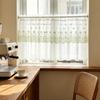 Spitzen-Transparenter Vorhang mit gestickten Blumen für Küchen-, Café-, Esszimmer-Fenster- und Türdekoration