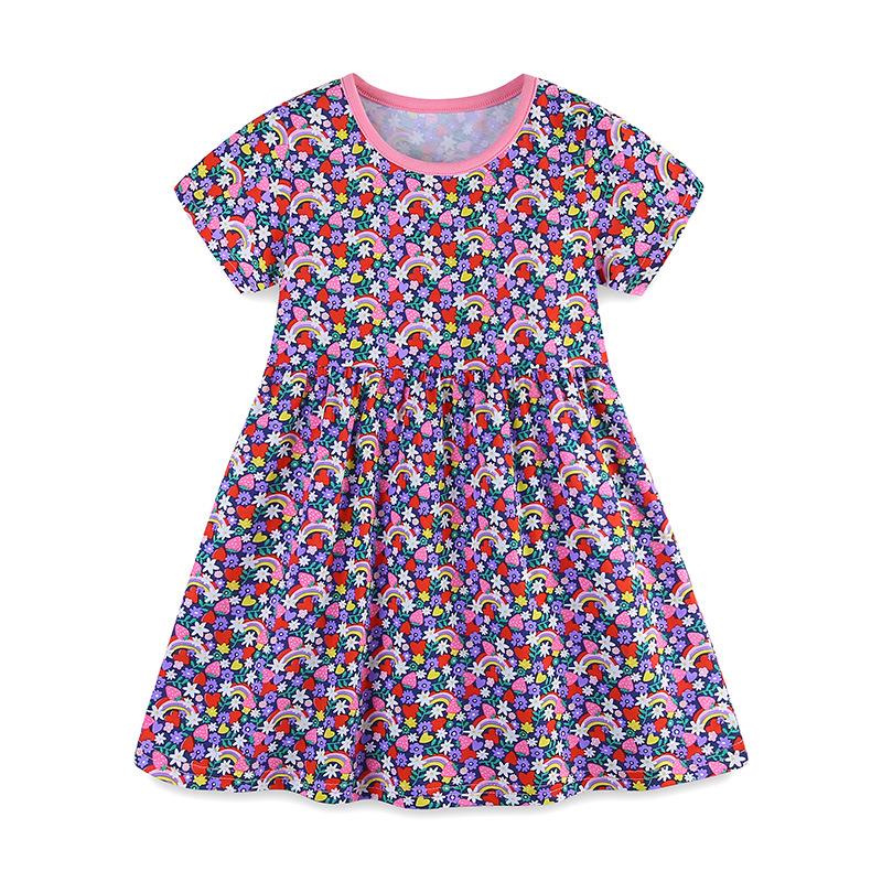 

Girls European & American Style Cartoon Print Summer Dress 7Y (125 cm)