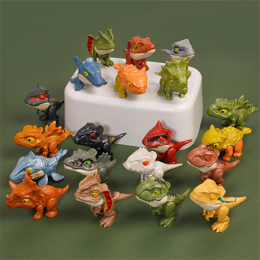 5-20PCS Finger-biting Mini Toys Jurassic Dinosaur Park Backpack Pendant Snap Squad T-rex Dino Bite Limbs Movable Capsule Novelty