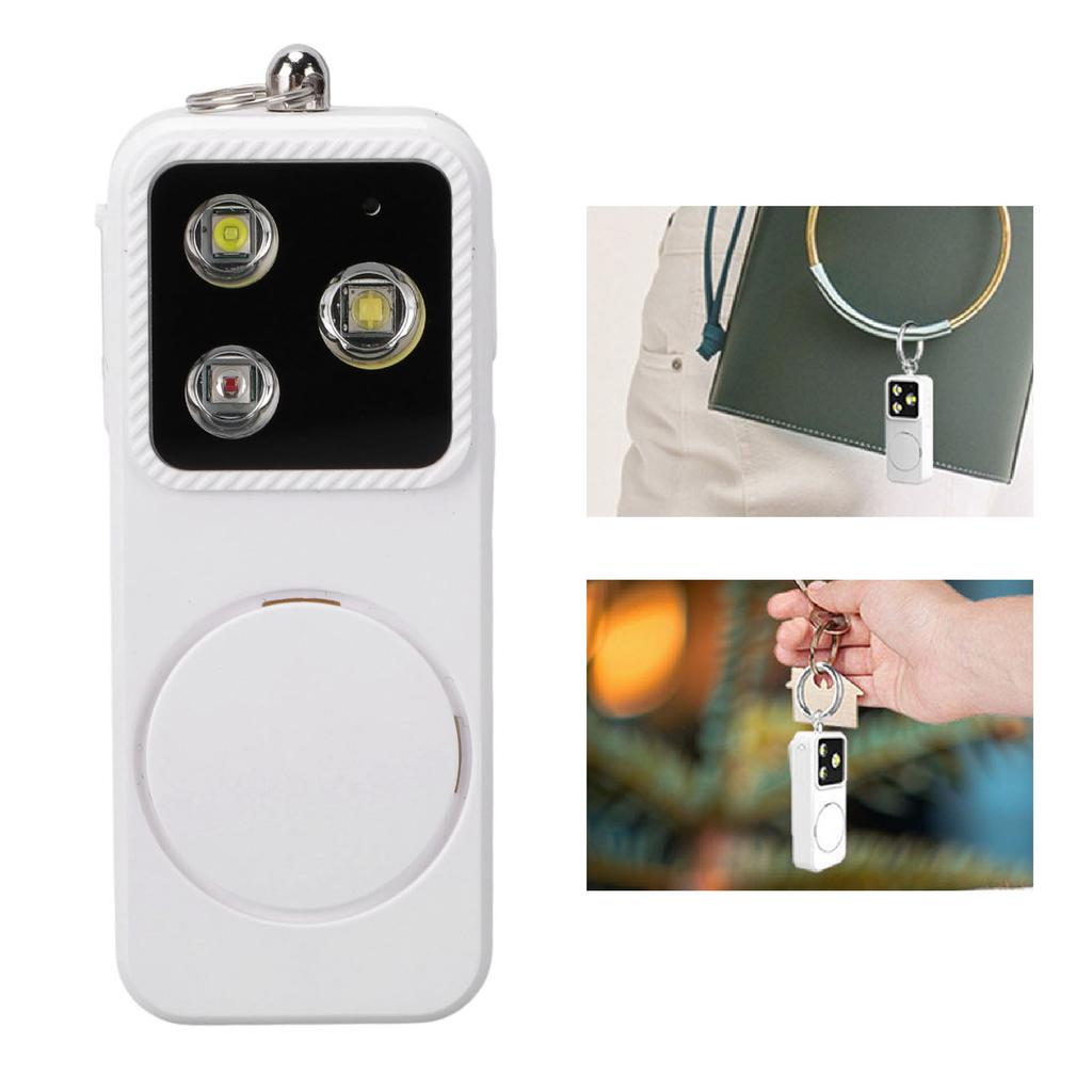Alarm Light for Women 4 Lighting Modes USB Rechargeable Keychain Siren Security LED Light for Emergency