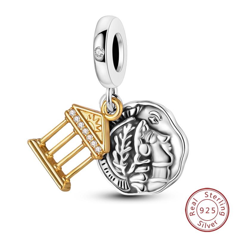 Copper Famous Attractions Eiffel Tower Church Luminous Charms Pendants Fit Qikaola Original Bracelets Diy Jewelry