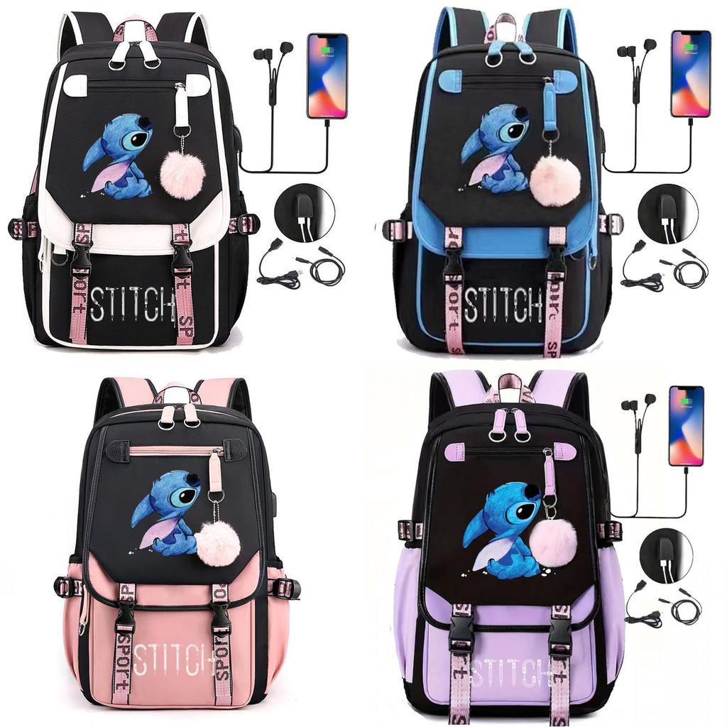 Fashionable Color Blocked Stitch Pattern Student Large Capacity Backpack For Travel And School Use
