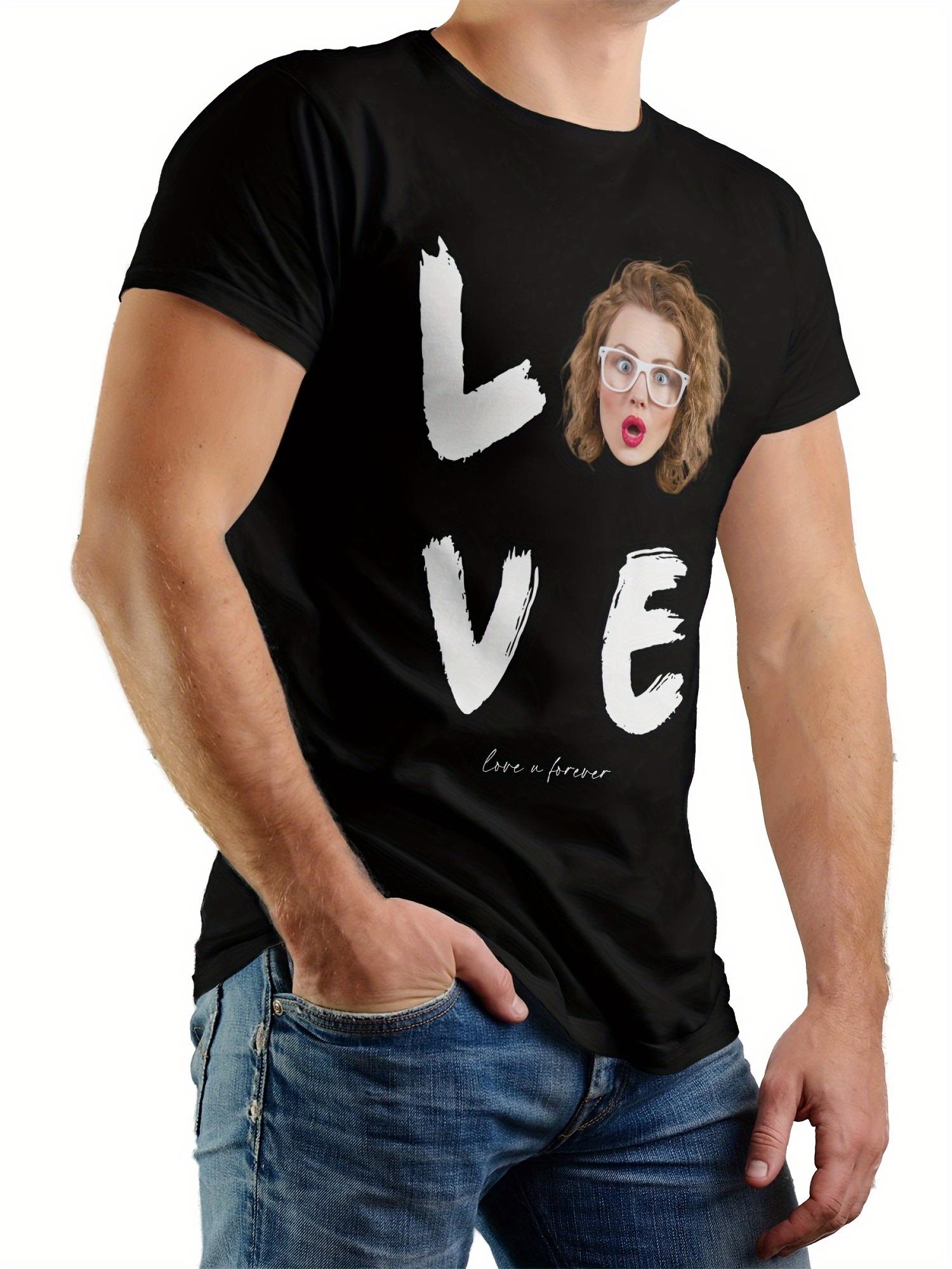 

Summer Men s Fun Face Custom T-shirt Design, Personalized Top Photo Printing, Logo Printing, Clothing XS
