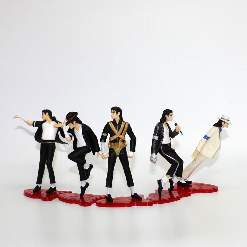 Rock Star Michael Pvc Figure 5pcs Collectible Statue Desktop Display Model Home Decoration Adult Fan Collection Gift