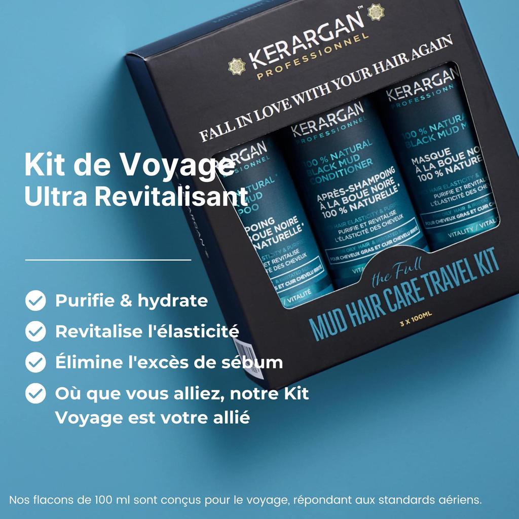 Kerargan Cestovná súprava Revitalizujúca s čiernym bahnom - 3x100ml