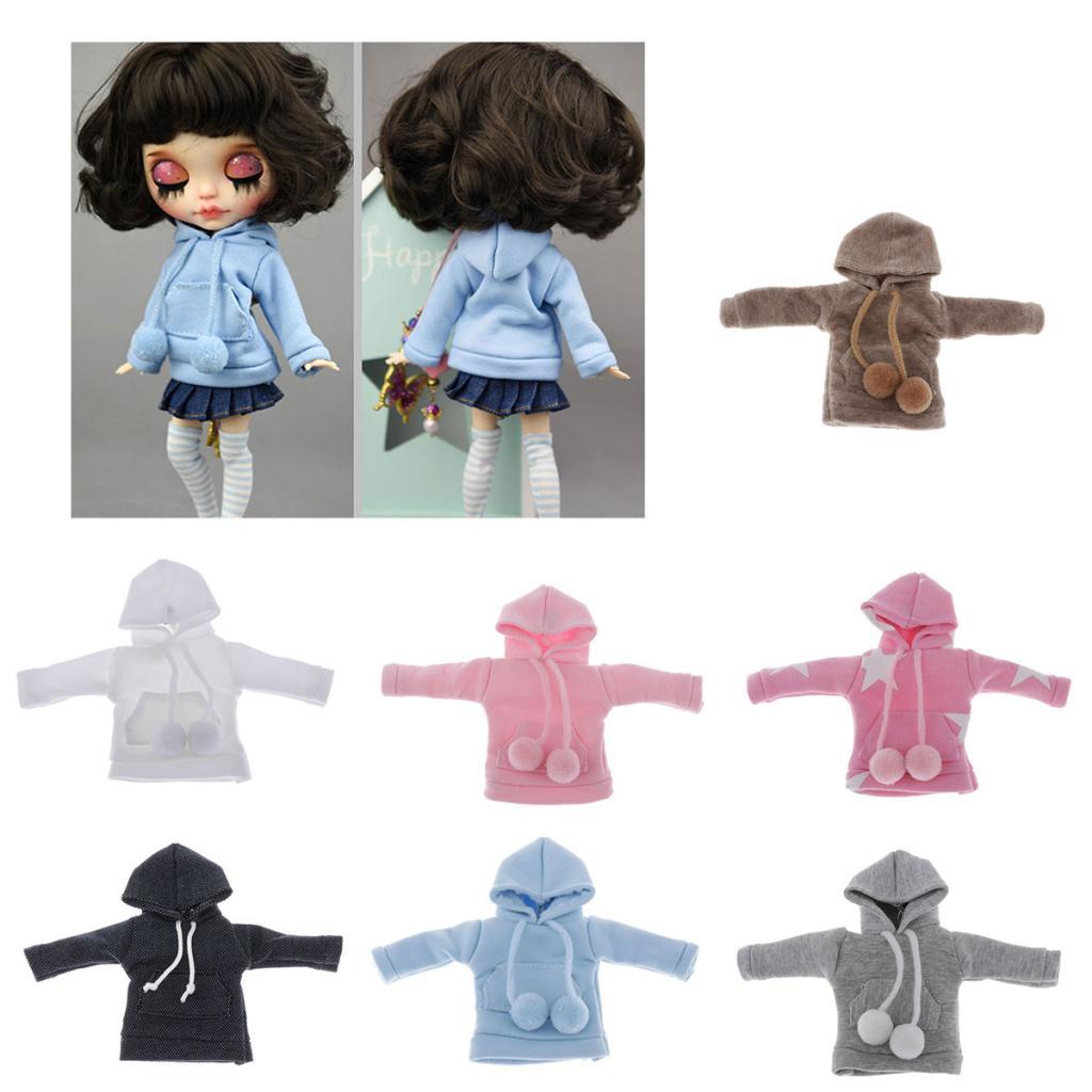 12inch Doll Hoodie Pullover Outfits Handmade Sweatshirt for Blythe Dolls Children’s Birthday Gift Accessories