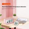 Student Smart Digital Alarm Clock Black White LCD Display with Temperature Calendar Timer for Bedroom Office (Without Battery)