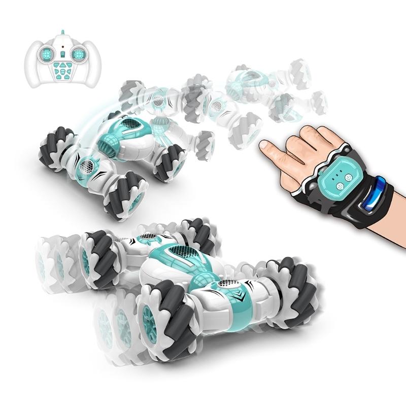 2.4Ghz Remote Control Car 4WD Watch Gesture Sensing Control RC Stunt Car  with LED Light Music Effect Children's Toy