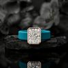 Damen Ring aus blauem weichem Silikon mit Zirkonia, Steinfassung im Wrap-Design in Roségold & Kupfer für den täglichen Gebrauch