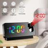 Multifunctional 180° Rotating Projection Creative Alarm Clock LED Silent Colour Screen Bedroom Ceiling Projection Gift