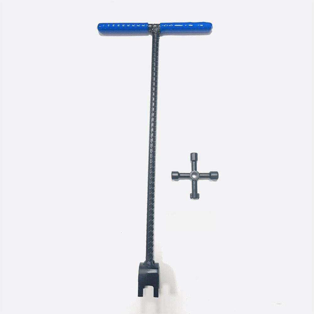 Heavy Duty Threaded T-Handle Wrench U-Head Design Water Shut Off Tool  Underground Valves