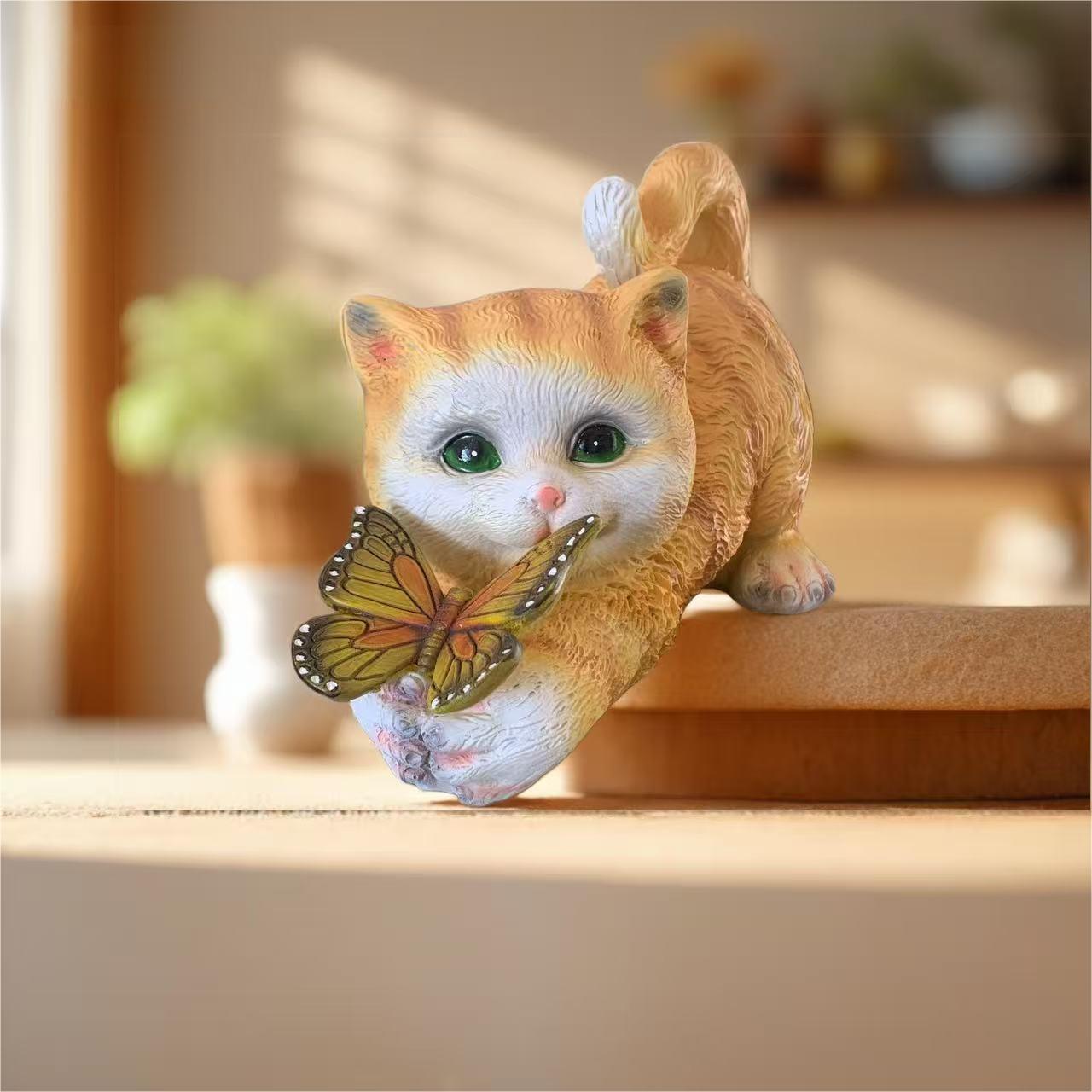 

Resin Kitten LED Solar Lights for Outdoor Garden Decor