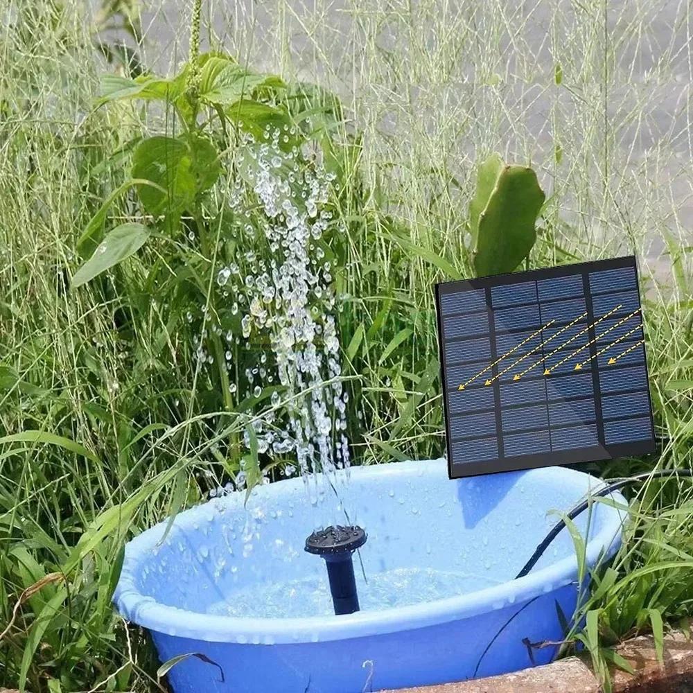 11/15.5cm Water Fountain Solar Power Panel Water Pump  8 Nozzle Outdoor Watering System Energy Saving Kits Garden Decoration