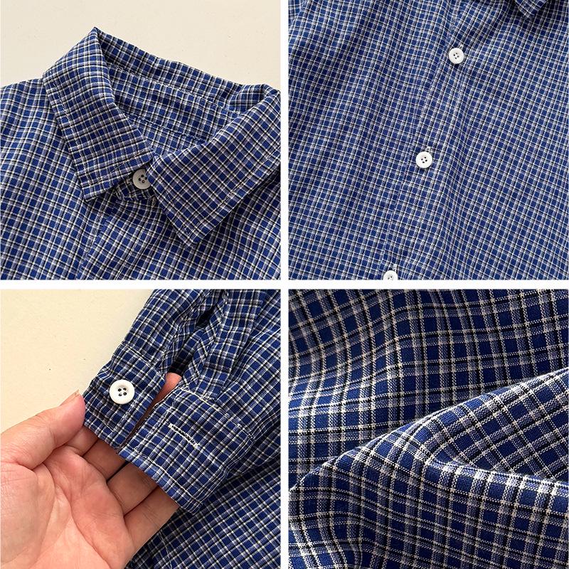 Children's Korean Style Plaid Cotton Shirt for Spring & Autumn 2025 - Casual Baby & Boys' Wear