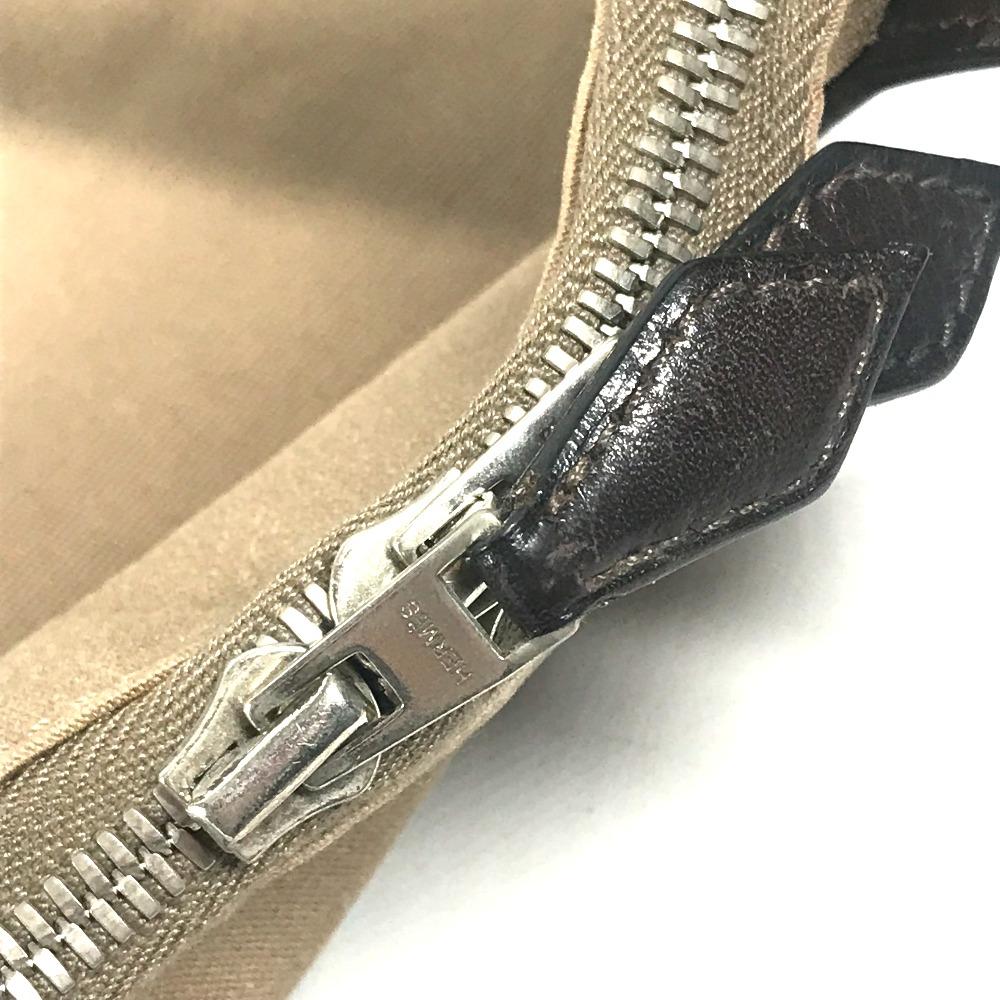 HERMES Edit 42 Tote Bag Business Bag Hand Bag Leather/Canvas Beige/Dark brown