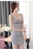 Jillua Sleeveless Sexy Mini Cute Front Open Tight Enchanting Cute for Everyday Maternity Gift Size Dress, Zipper, Front, Knee-Length, Thin, Fit,