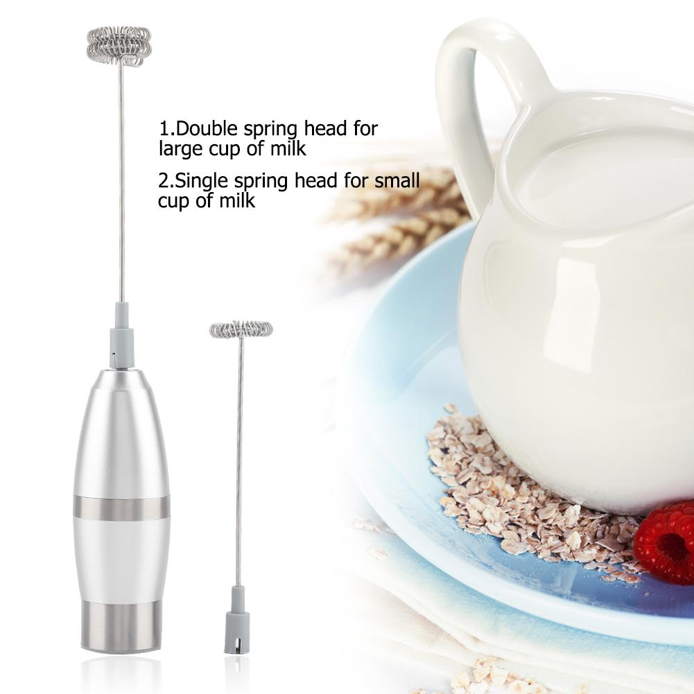 Handheld Electric Milk Frother Coffee Foam Maker with Stainless Steel Spring Whisks Stirrers