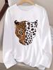 Top a Maniche Lunghe Animale Tigre Leopardo Y2k Maglietta Casual a Maniche Lunghe da Donna Girocollo Top Tee Tshirt