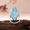 Luxury Silver Ring with 13ct Sky Blue Topaz And Brazilian Gemstones for Women Eye-Catching Colorful Fine Jewelry for Parties