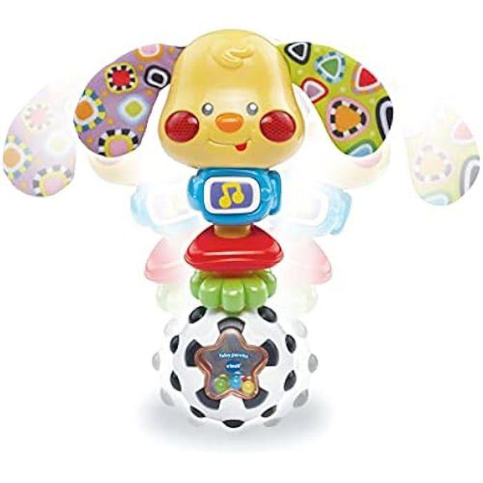 Hochet pour bébé - VTECH - Chien Toby - Lumières et sons - Texture spéciale