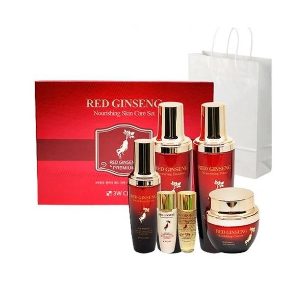 

3W Clinic Red Ginseng Nourishing Skincare Basic Cosmetics 4pcs Set(Toner 130ml, Emulsion 130ml, Serum 50ml, Cream 60g) + 2 Gifts