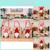 Festive Christmas Gnome Burlap Gift Bags With Red And White Stripes For Kids Toys