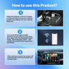 2 In 1 Wired To Wireless Carplay Adapter for IOS Android Wi-Fi 6 Bluetooth 5.4 Auto Smart USB Dongle Plug and Play Carplay Wireless Adapter