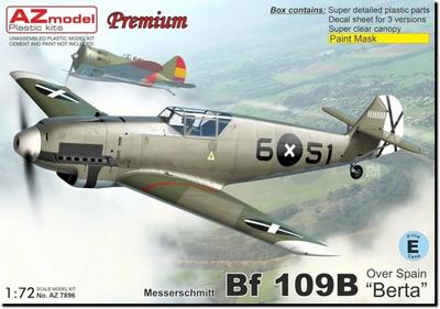 AZ Model Bf109B Over Spain Plastic Model AZM7896 1/72 (Airplane)