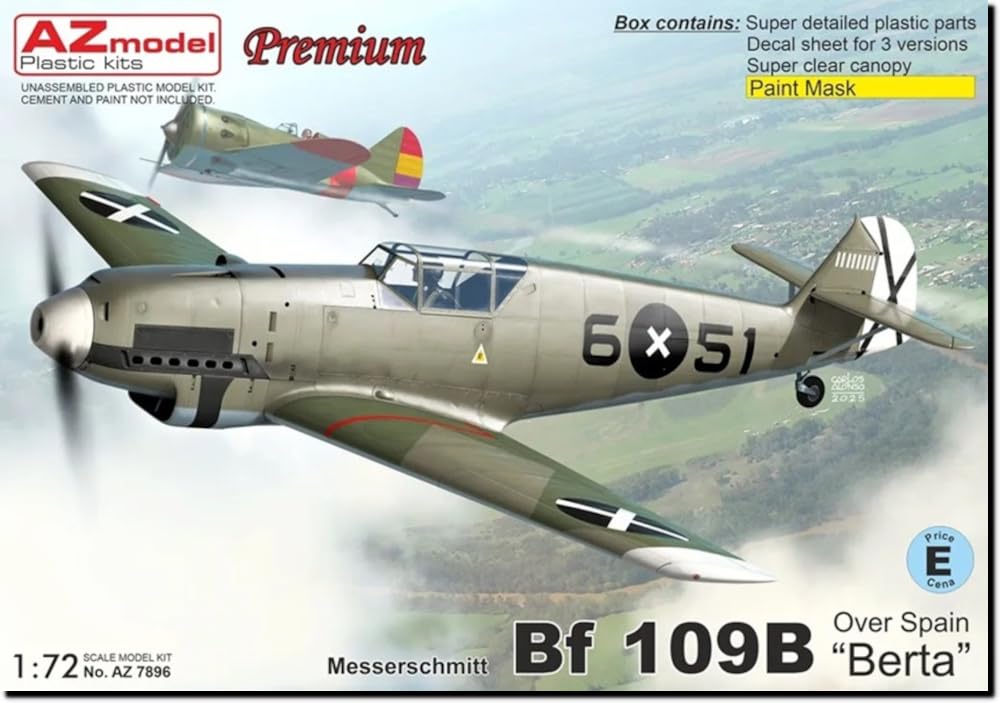 

AZ Model Bf109B Над Испанией Пластиковая модель AZM7896 1/72 (Самолет)