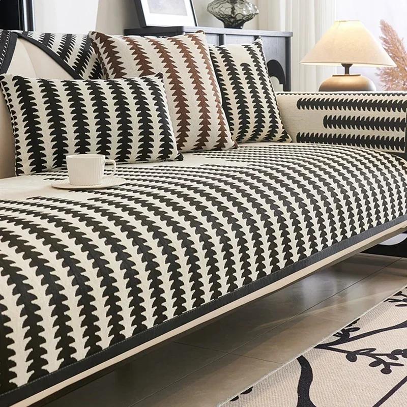 Chenille Sofa Cover All Seasons Universal Sofa Cushion for Living Room Non-Slip L Shape Sofa Slipcovers Furniture Protector